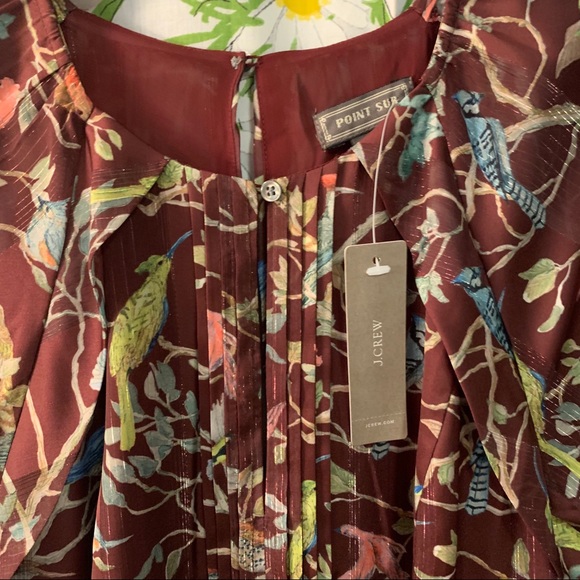 NWT J Crew brown gold bird menagerie maxi dress - Picture 6 of 9